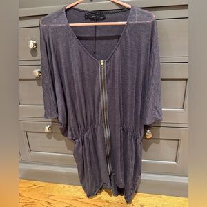 Patterson J. Kincaid Purple Linen Dress Gold Zipper Size Medium